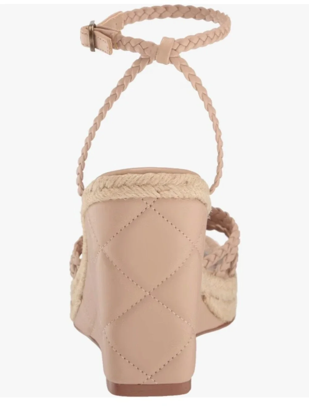 Marc Fisher Braided Ankle-Strap Wedge Sandals in Nude